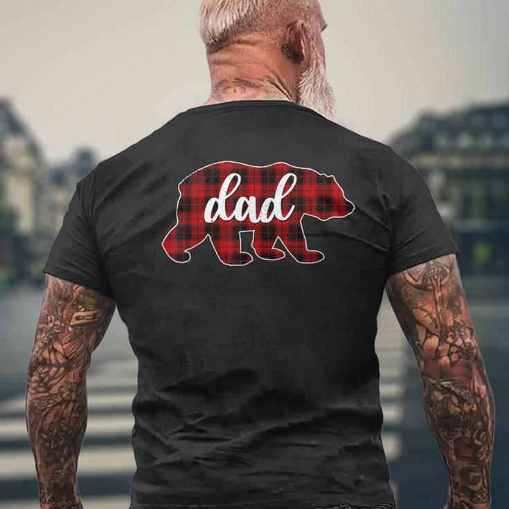 Christmas Red Plaid Dad Buffalo Matching Family Papa Pajama Mens Back Print T-shirt Gifts for Old Men