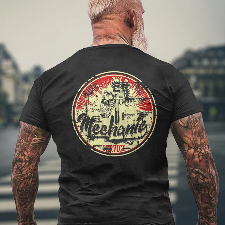 Classic Retro Vintage Aged Look Cool Mechanic Engineer Mens Back Print T-shirt Gifts for Old Men