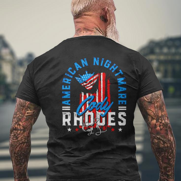 Cody Rhodes American Nightmare Usa Flag Signature Men's Back Print T-shirt Gifts for Old Men