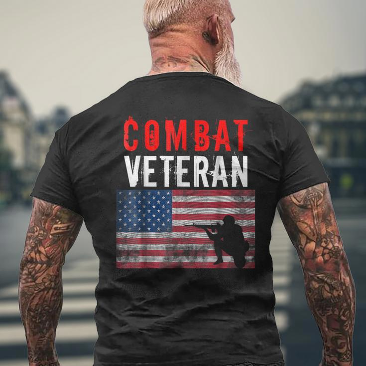Combat Veteran Us Army Us Navy Us Air Force Men's Back Print T-shirt Gifts for Old Men