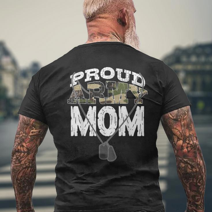Cool Proud Army Mom | Funny Mommies Military Camouflage Gift Mens Back Print T-shirt Gifts for Old Men