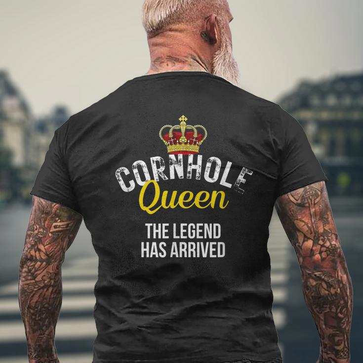 Cornhole Queen The Legend Has Arrived Cornhole Queen Mens Back Print T-shirt Gifts for Old Men