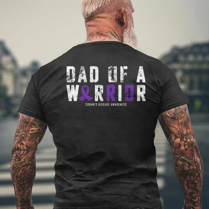Crohns Disease Awareness Dad Of A Warrior Vintage Men's T-shirt Back Print Gifts for Old Men