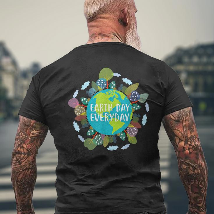 Cute Earth Day Everyday Environmental Protection Men's Back Print T-shirt Gifts for Old Men