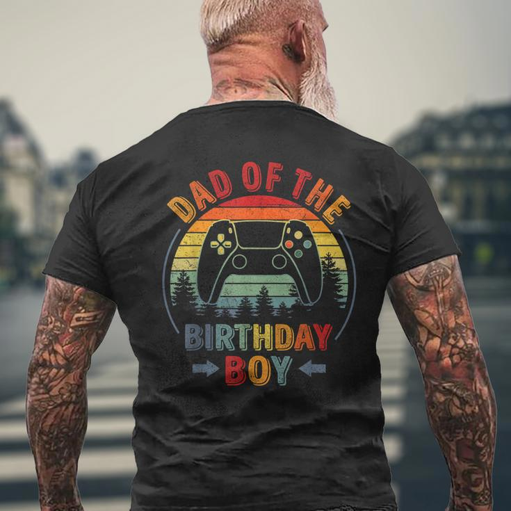 Dad Of The Birthday Boy Vintage Matching Gamer Birthday Men's T-shirt Back Print Gifts for Old Men