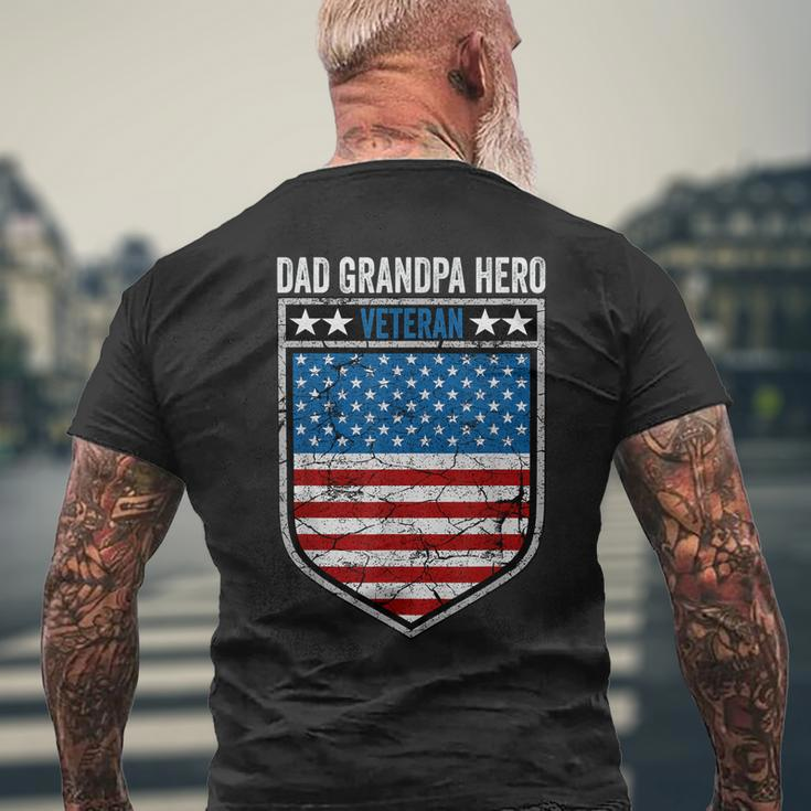 Dad Grandpa Hero Veteran Memorial Day Flag Veterans Day Men's T-shirt Back Print Gifts for Old Men