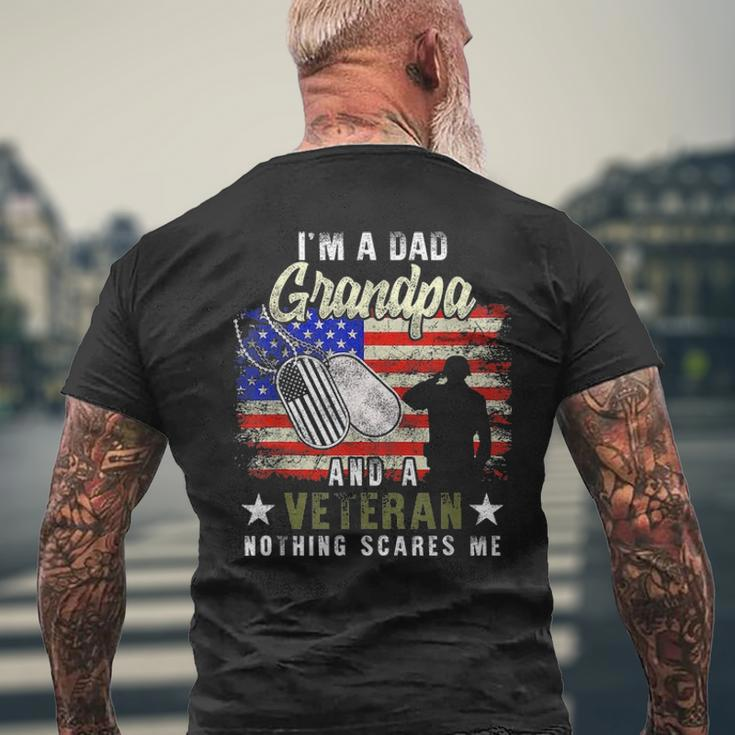 Im A Dad Grandpa Veteran Nothing Scares Me Fathers Day Men's T-shirt Back Print Gifts for Old Men