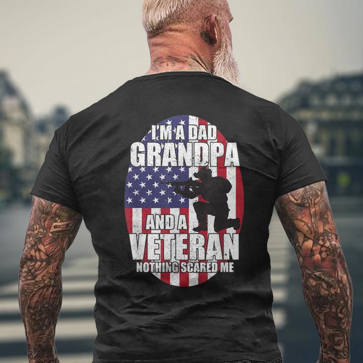 Mens I Am A Dad Grandpa And A Veteran Nothing Scares Me Usa V2 Men's T-shirt Back Print Gifts for Old Men