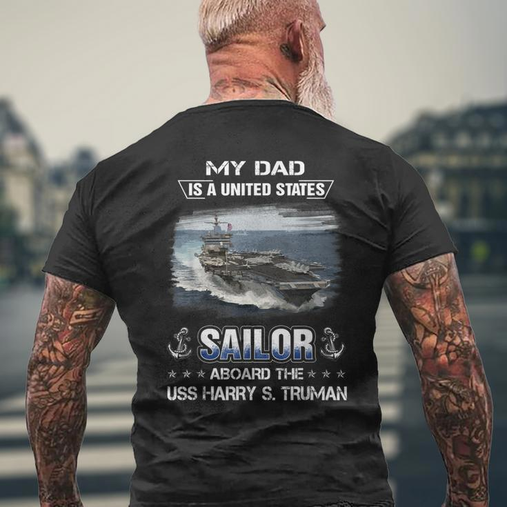 My Dad Is A Sailor Aboard The Uss Harry S Truman Cvn 75 Men's T-shirt Back Print Gifts for Old Men