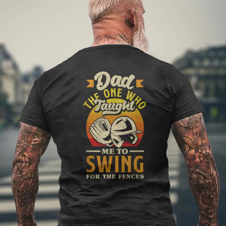 Dad Swing For The Fences Fathers Day Baseball Mens Back Print T-shirt Gifts for Old Men