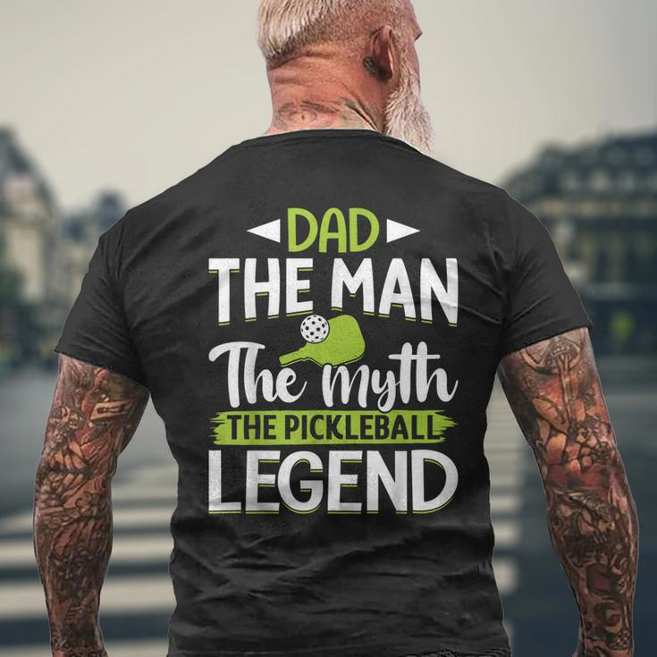 Dad The Man The Myth The Pickleball Legend Mens Back Print T-shirt Gifts for Old Men
