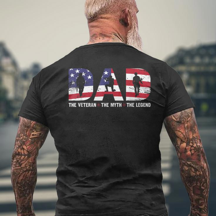 Dad The Veteran The Myth The Legend Veterans Day Mens Back Print T-shirt Gifts for Old Men