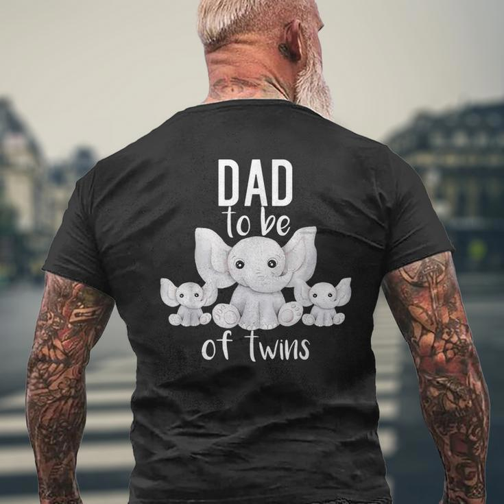 Dad To Be Of Twins Elephant Baby Shower Twin Dad Men's Back Print T-shirt Gifts for Old Men