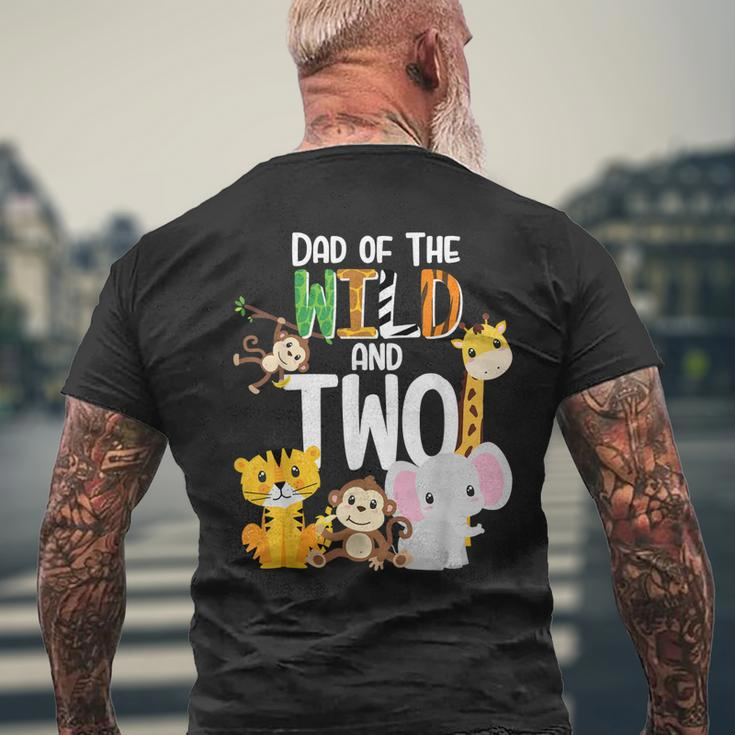 Dad Of The Wild And Two Zoo Theme Birthday Safari Jungle Men's T-shirt Back Print Gifts for Old Men
