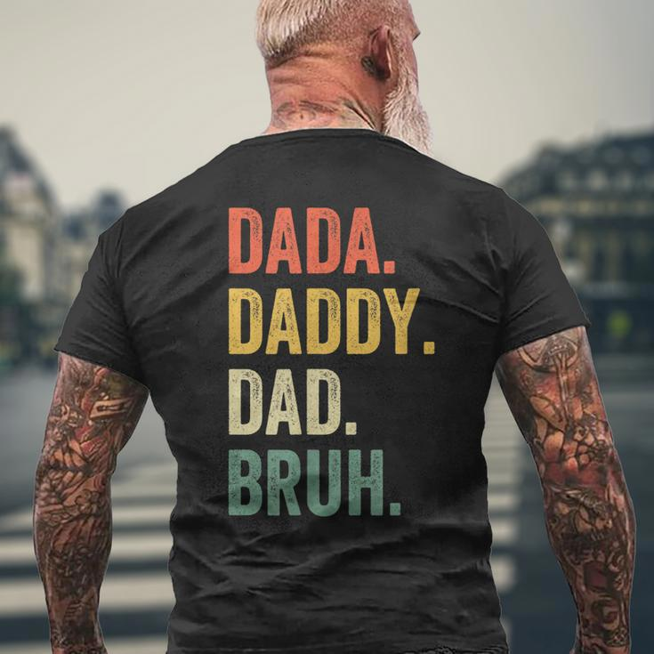 Mens Dada Daddy Dad Bruh Fathers Day Dad Life Vintage Men's T-shirt Back Print Gifts for Old Men
