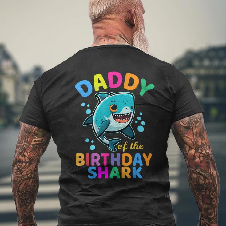 Daddy Of The Shark Birthday Dad Matching Family Bday Mens Back Print T-shirt Gifts for Old Men