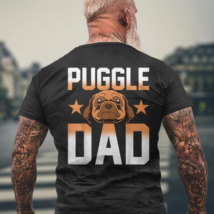 Mens Daddy Puggle Dad Dog Owner Dog Lover Pet Animal Puggle Men's Back Print T-shirt Gifts for Old Men