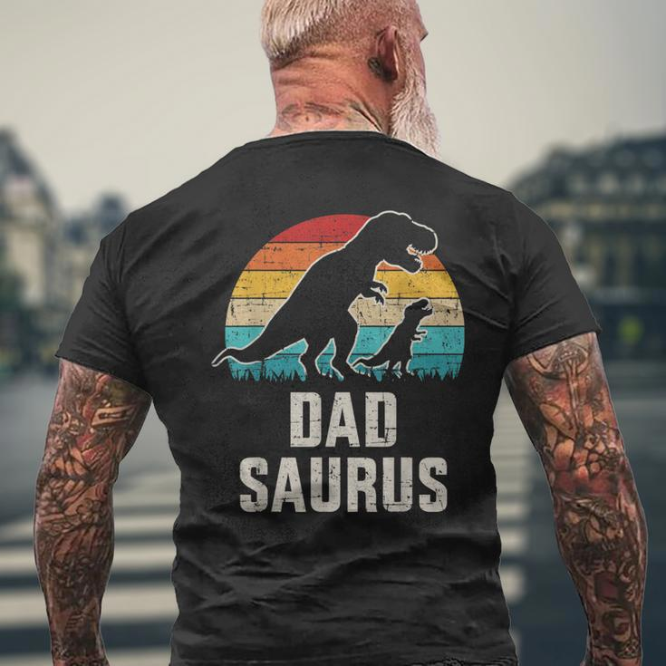 Mens Dadsaurus Dad Dinosaur Vintage For Fathers Day Men's T-shirt Back Print Gifts for Old Men