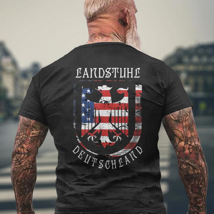 Deutschland Eagle Us Flag German Military Base Landstuhl Mens Back Print T-shirt Gifts for Old Men