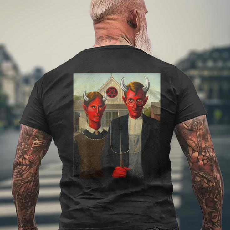 Devil Lover Satan Satanic Halloween Wiccan Devil Men's Back Print T-shirt Gifts for Old Men