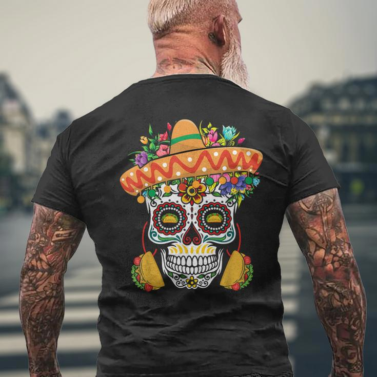 Dia De Los Muertos Mexico Taco Mexico Happy Cinco De Mayo Men's Back Print T-shirt Gifts for Old Men