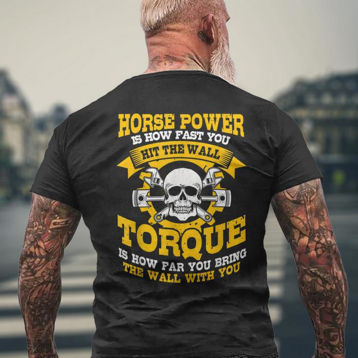 Diesel Mechanic Gifts Horse Power Is How Fast You Go Mens Back Print T-shirt Gifts for Old Men