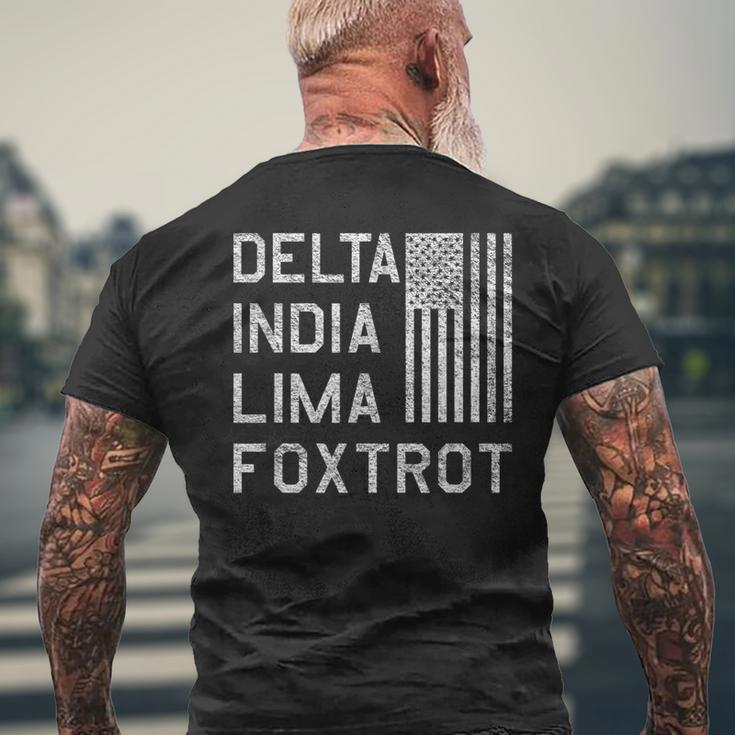 Dilf Delta India Lima Foxtrot Us Flag American Patriot Men's Back Print T-shirt Gifts for Old Men