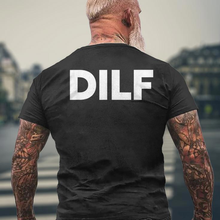 Dilf Hot Dad Adult Humor Halloween Costume Men's Back Print T-shirt Gifts for Old Men