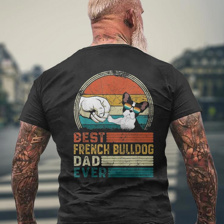 Distressed Best French Bulldog Dad Ever Fathers Day Men's T-shirt Back Print Gifts for Old Men