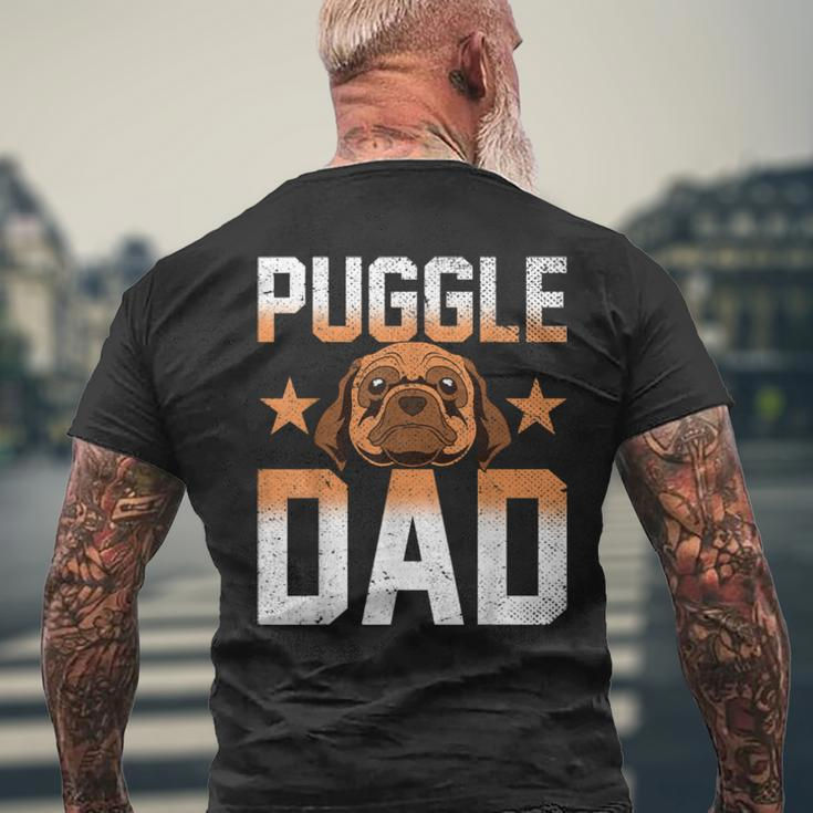 Mens Dog Lover Fathers Day Puggle Dad Pet Owner Animal Puggle Men's Back Print T-shirt Gifts for Old Men
