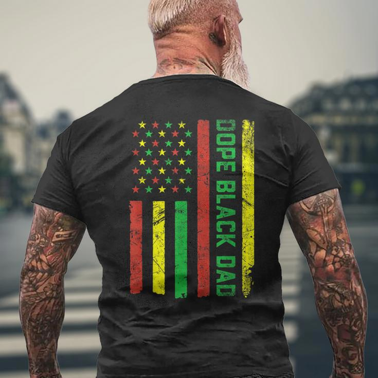 Dope Black Dad Junenth Flag Pride African American Gift For Mens Mens Back Print T-shirt Gifts for Old Men