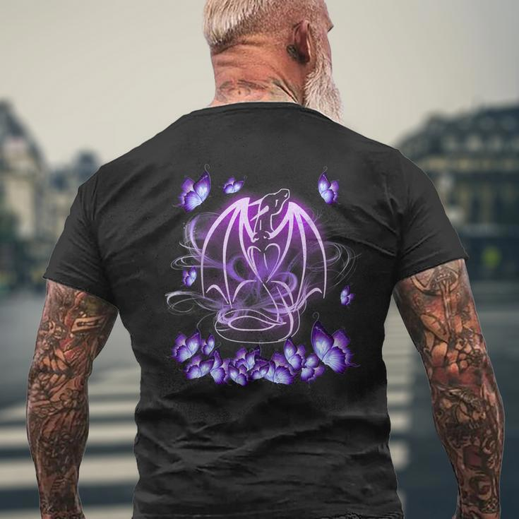 Dragon Magical Purple Men's Crewneck Short Sleeve Back Print T-shirt Gifts for Old Men