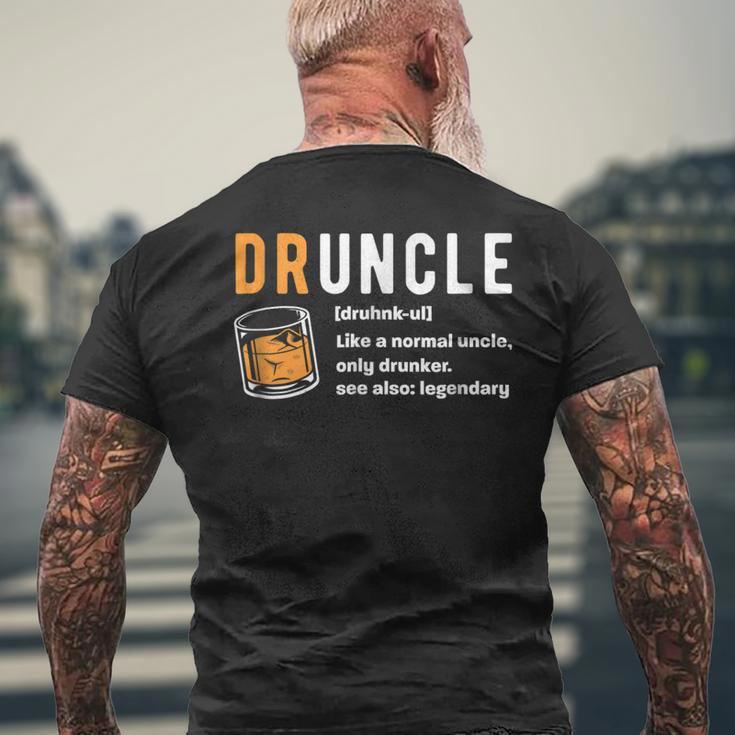 Druncle For The Best Uncle Druncle Definition Mens Back Print T-shirt Gifts for Old Men