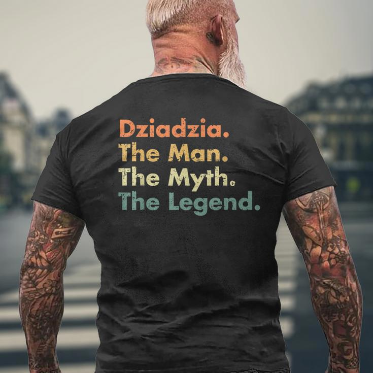 Mens Dziadzia Man Myth Legend Father Dad Uncle Idea Men's T-shirt Back Print Gifts for Old Men