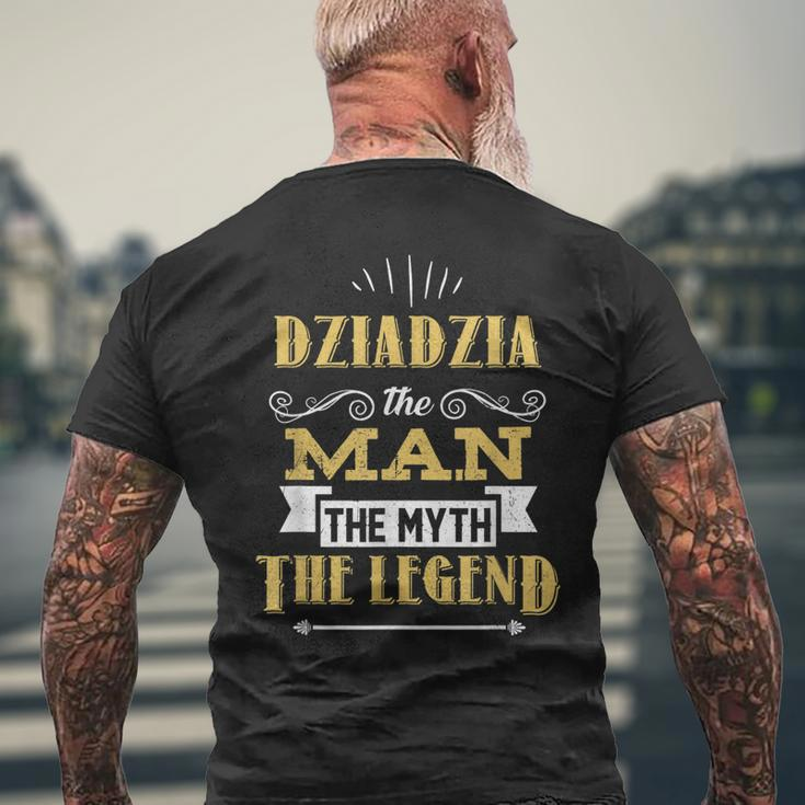 Dziadzia Man Myth Legend Funny Papa Fathers Day Grandpa Gift Mens Back Print T-shirt Gifts for Old Men