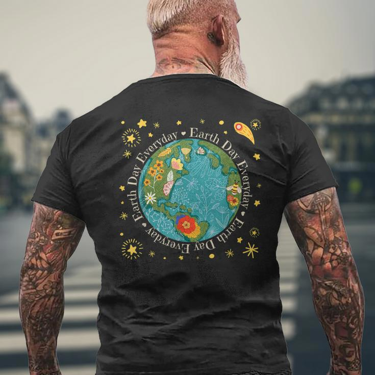 Earth Day Love Planet Protect Environment 2023 Men's Back Print T-shirt Gifts for Old Men