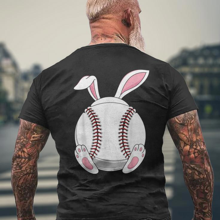 Easter Bunny Baseball - Easter Baseball Rabbit Ears Men's Back Print T-shirt Gifts for Old Men
