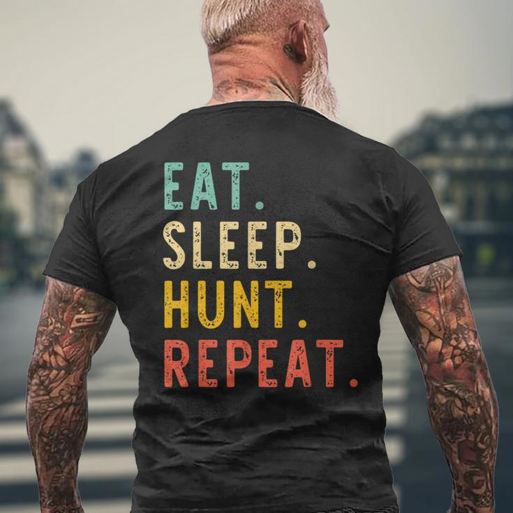 Eat Sleep Hunt Repeat Hunting Hunter Retro Vintage Men's Back Print T-shirt Gifts for Old Men
