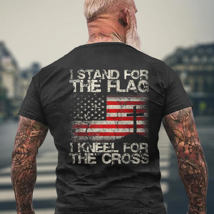 Epic I Stand For The Flag I Kneel For The Cross Military Mens Back Print T-shirt Gifts for Old Men
