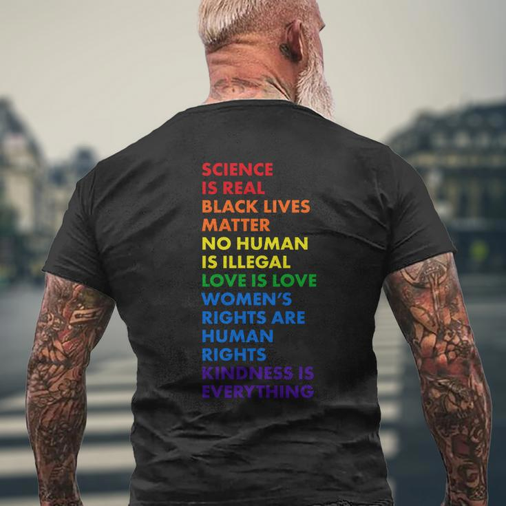 Equality Science Is Real Rainbow V2 Men's Crewneck Short Sleeve Back Print T-shirt Gifts for Old Men
