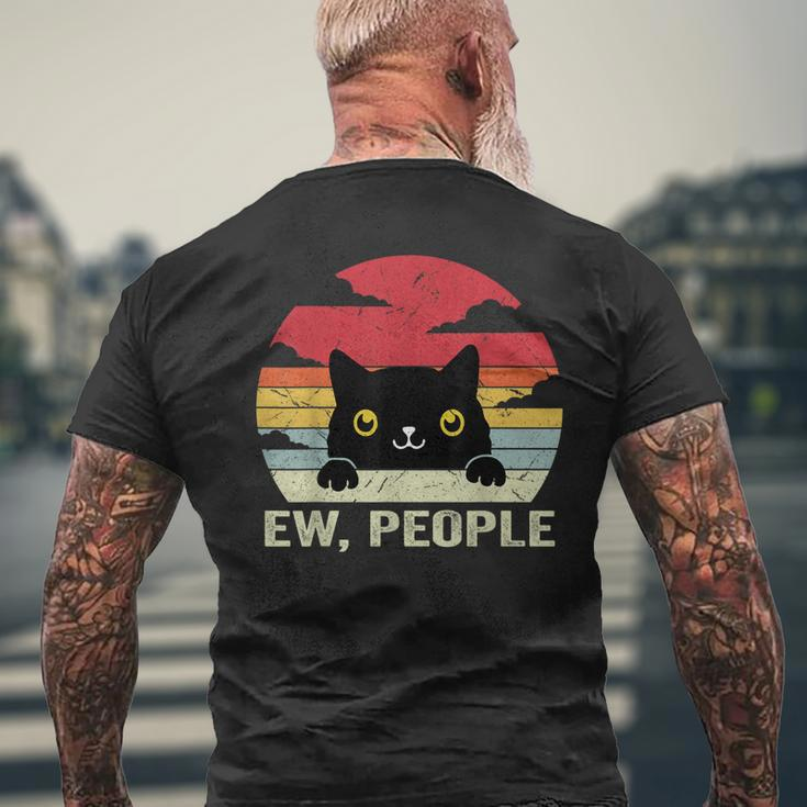 Ew People Vintage Black Cat For Cat Lover Cat Mom Cat Dad Men's T-shirt Back Print Gifts for Old Men