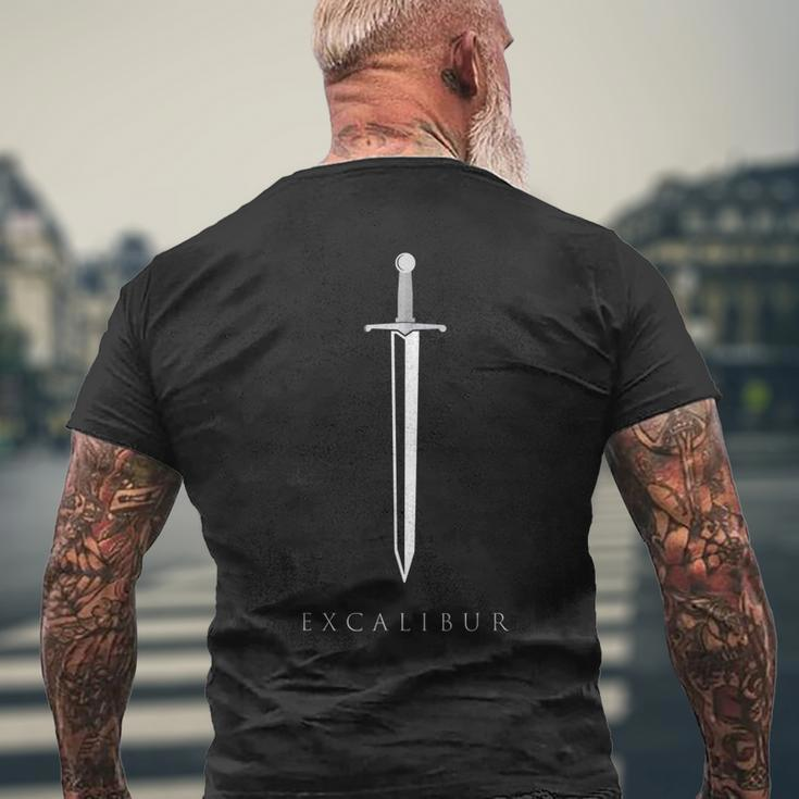 Excalibur Legendary Sword In The Stone King Arthur Minimal Mens Back Print T-shirt Gifts for Old Men