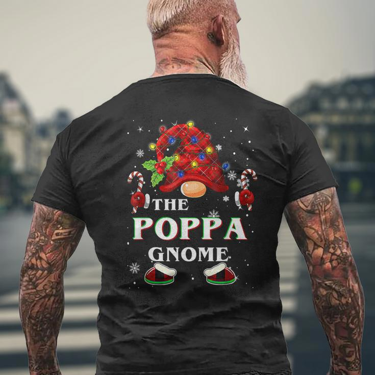 Family Xmas Pajama Poppa Gnome Buffalo Plaid Matching Mens Back Print T-shirt Gifts for Old Men