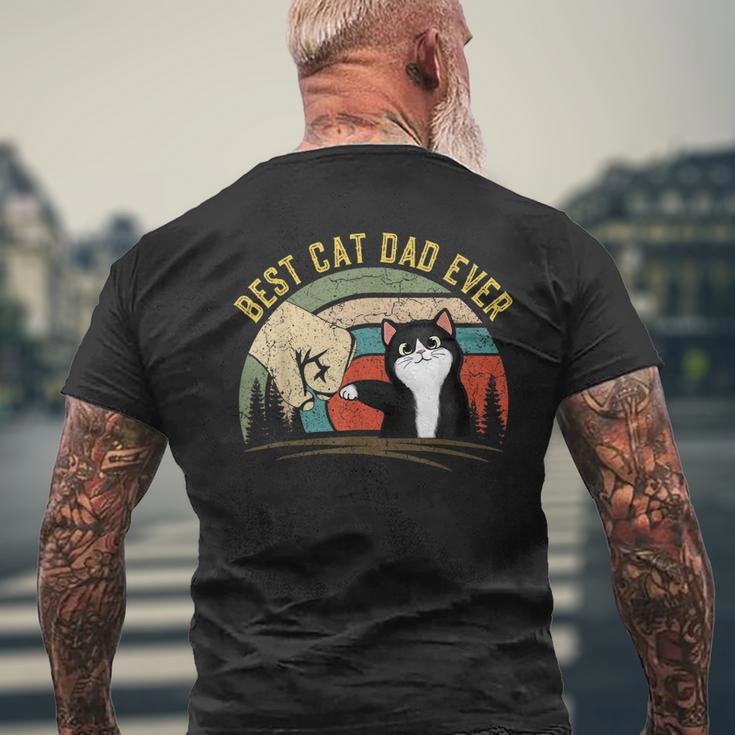 Fathers Day Cat Daddy Gifts 2023 Vintage Best Cat Dad Ever Mens Back Print T-shirt Gifts for Old Men