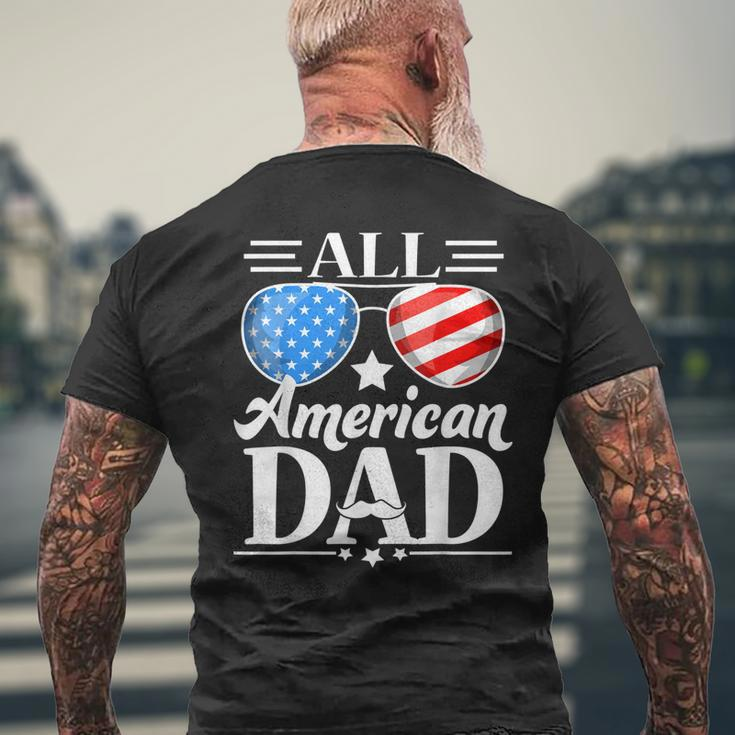 Fathers Day Gift | All American Patriot Usa Dad Mens Back Print T-shirt Gifts for Old Men
