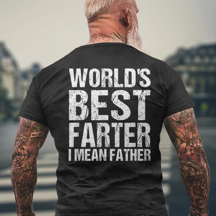 Fathers Day Retro Dad Worlds Best Farter I Mean Father Mens Back Print T-shirt Gifts for Old Men