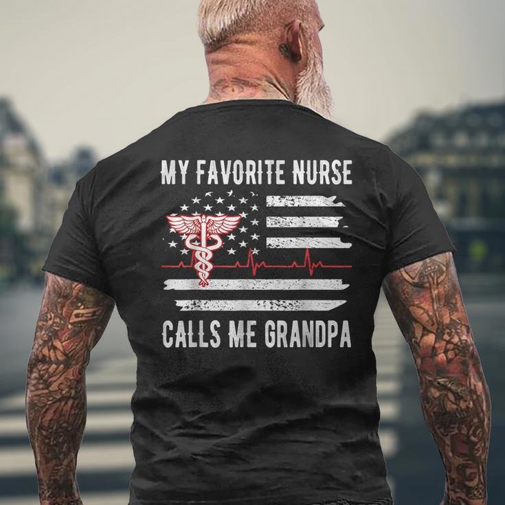 My Favorite Nurse Calls Me Grandpa Nurse Granddad Men's Back Print T-shirt Gifts for Old Men