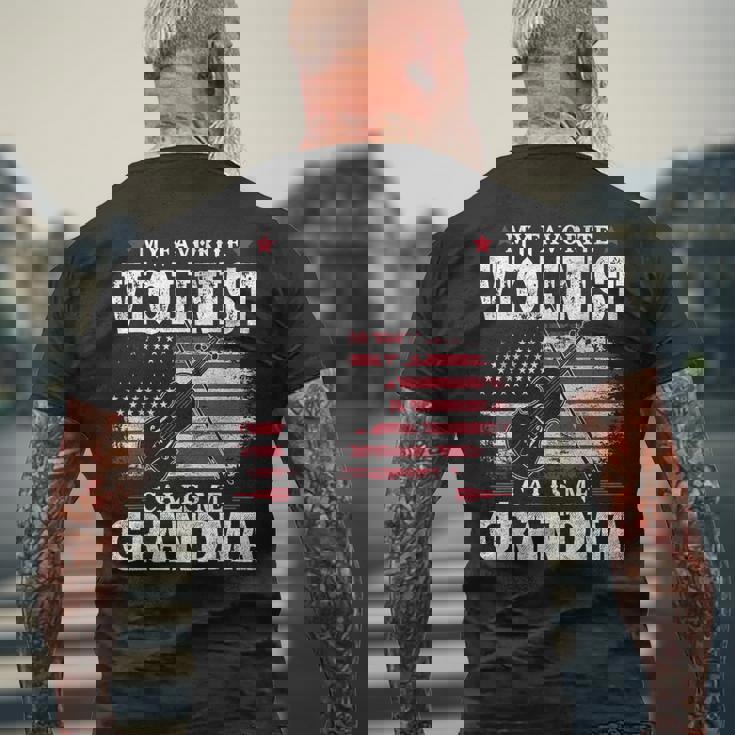 My Favorite Violinist Calls Me Grandma Usa Flag Mother Men's Back Print T-shirt Gifts for Old Men My Favorite Violinist Calls Me Grandma Usa Flag Mother Men's Back Print T-shirt Gifts for Old Men