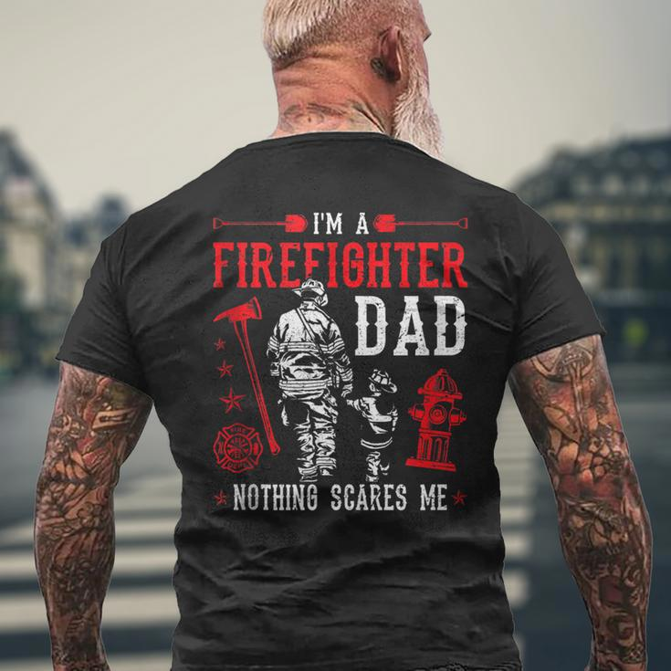 Mens Firefighter Dad Fire Rescue Fire Fighter Men's T-shirt Back Print Gifts for Old Men