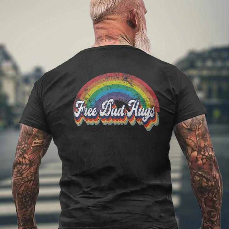 Free Dad Hugs Rainbow Flag Gay Lgbt Pride Month Daddy Mens Back Print T-shirt Gifts for Old Men